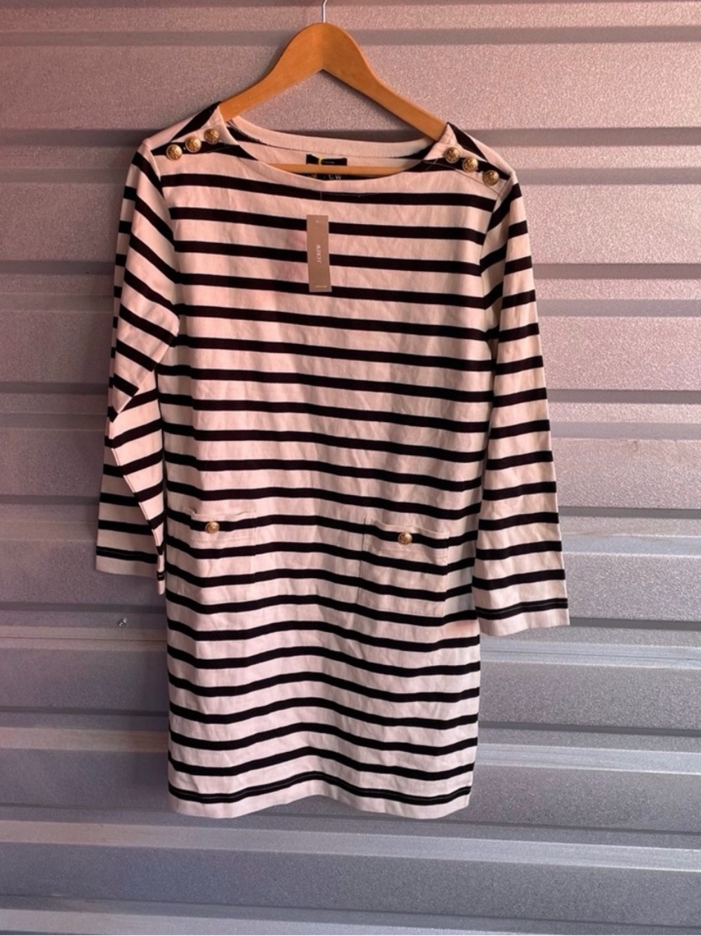 J. Crew NWT Mariner cloth shirt-dress with gold buttons